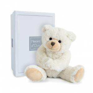 Peluche calin'ours - ivoire - taille 25 cm - boîte cadeau - Histoire d'ours - HO1153