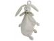 Doudou attache-tétine lapin attache tetine noeud blanc Flore - Hauteur 25 cm