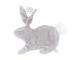 Lapin doudou grisclair & blanc Emma - Position allongée 32 cm, Hauteur 25 cm