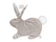 Lapin doudou beige-gris & blanc Emma - Position allongée 32 cm, Hauteur 25 cm