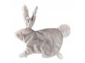Doudou attache-tétine lapin beige-gris Emma - Position allongée 24 cm, Hauteur 14 cm - Dimpel - 885911
