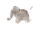 Doudou musical éléphant beige-gris Oscar - Position allongée 42 cm, Hauteur 25 cm - Dimpel