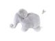 Doudou musical éléphant gris clair Oscar - Position allongée 42 cm, Hauteur 25 cm