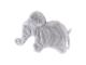 Éléphant doudou gris clair Oscar - Position allongée 42 cm, Hauteur 25 cm