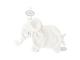Doudou attache-tétine éléphant blanc Oscar - Position allongée 27 cm, Hauteur 17 cm