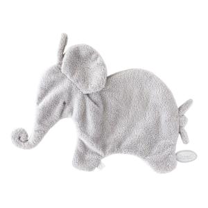 Doudou attache-tétine éléphant gris clair Oscar - 27 cm - Dimpel - 885105