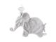 Doudou attache-tétine éléphant gris clair Oscar - 27 cm - Dimpel