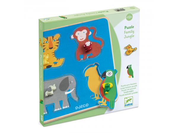Puzzle gros boutons family jungle