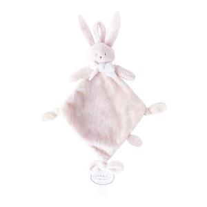 Doudou attache-tétine lapin rose Ella - Hauteur 25 cm - Dimpel - 823004