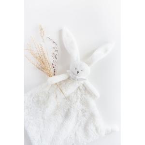 Doudou attache-tétine lapin gris clair Ella - Hauteur 25 cm - Dimpel - 823017