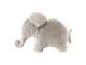 Éléphant coussin beige-gris Oscar - Position allongée 82 cm, Hauteur 50 cm