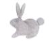 Couverture câlin lapin gris clair Emma - Position allongée 72 cm, Hauteur 50 cm