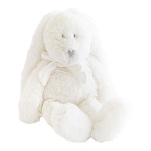 Doudou lapin blanc blanc Flore - Position assis 25 cm, Debout 38 cm - Dimpel - 883714