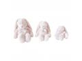 Doudou lapin blanc rose Flore - Position assis 18 cm, Debout 30 cm - Dimpel - 883805