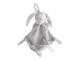 Doudou attache-tétine lapin attache tetine noeud bla gris clair Flore - Hauteur 25 cm