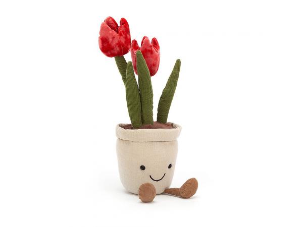 Peluche tulipe plante amuseable - l = 7 cm x l = 7 cm x h =23 cm
