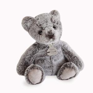 Peluche ours mousse modèle moyen - gris cendré - taille 25 cm - boîte cadeau - Histoire d'ours - HO3018