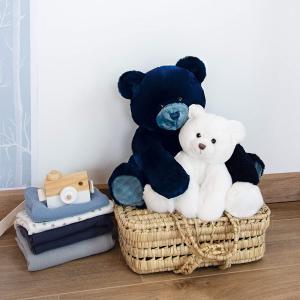 Peluche ours oscar - marine - taille 35 cm - Histoire d'ours - HO3029