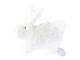 Petit doudou plat lapin blanc Emma - Position allongée 15 cm, Hauteur 10 cm - Dimpel