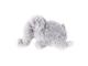 Petit doudou plat petit éléphant gris clair Oscar - Position allongée 18 cm, Hauteur 12 cm