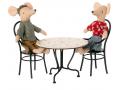 Set table à manger avec deux chaises - Hauteur, taille : H : 8 cm - L : 12 cm - Maileg - 11-0114-00