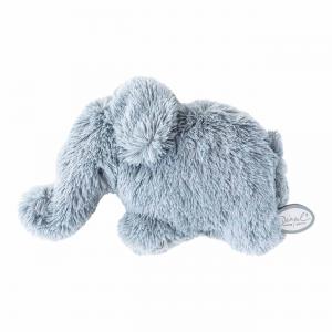 Petit doudou plat petit éléphant bleu Oscar - Position allongée 18 cm, Hauteur 12 cm - Dimpel - 886197