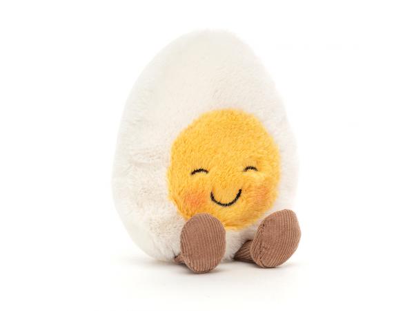 Peluche boiled egg blushing - l: 4 cm x l : 8 cm x h: 14 cm