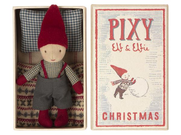 Pixy elf dans la boîte d'allumettes, taille : h : 14 cm