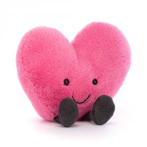 Peluche Amuseable Hot Pink Heart - l : 9 cm x H: 11 cm - Jellycat - A6HPH