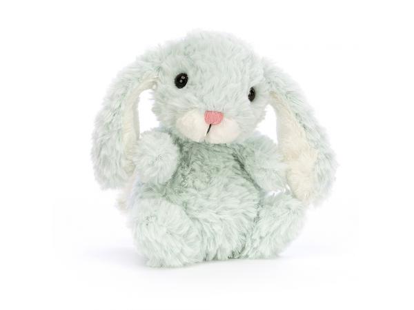 Peluche yummy bunny mint - l : 9 cm x h: 13 cm
