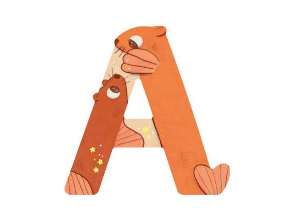 Lettre bois a orange l'alphabet (emb/6)