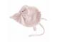 Doudou attache-tétine souris rose Maude - Position allongée 24 cm, Hauteur 16 cm