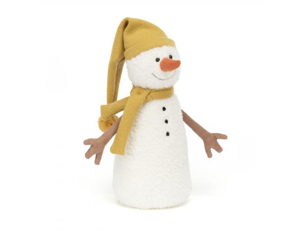 Lenny snowman large (yellow) - dimensions : l : 16 cm x l : 16 cm x h : 37 cm