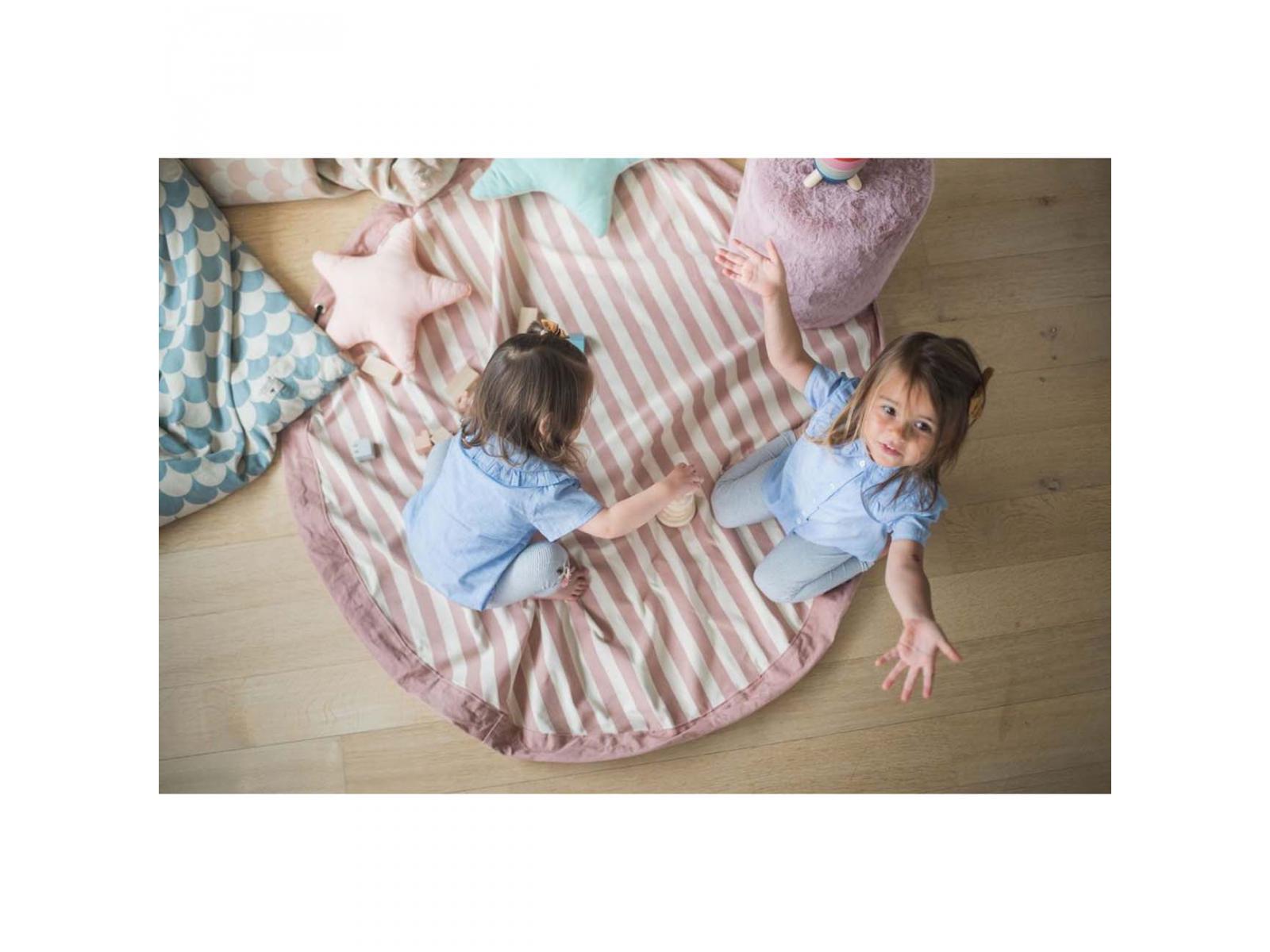 Play and Go - Sac de rangement pour jouet rayures rose - 140 cm