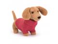 Peluche Sweater Sausage Dog Pink - L: 16 cm x l: 7 cm x h: 14 cm - Jellycat - S3SDP