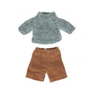 Knitted sweater and pants for big brother - Maileg - 17-2214-02