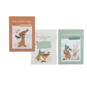 Cartes Mes 12 premiers mois Trois petits lapins (30 cartes) - Moulin Roty - 678600