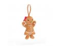 Peluche Festive Folly Gingerbread Ruby - H : 10 cm x L : 6 cm - Jellycat - FFH6GW