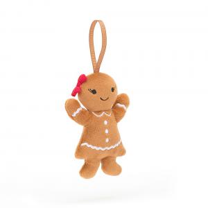 Festive Folly Gingerbread Ruby - H : 10 cm x L : 6 cm - Jellycat - FFH6GW