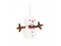 Peluche Festive Folly Snowman  - H : 9 cm x L : 6 cm - Jellycat - FFH6SN